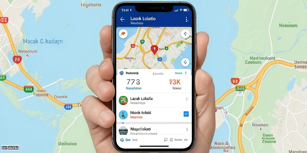 Tampilan utama aplikasi Lacak Lokasi 73K yang informatif.