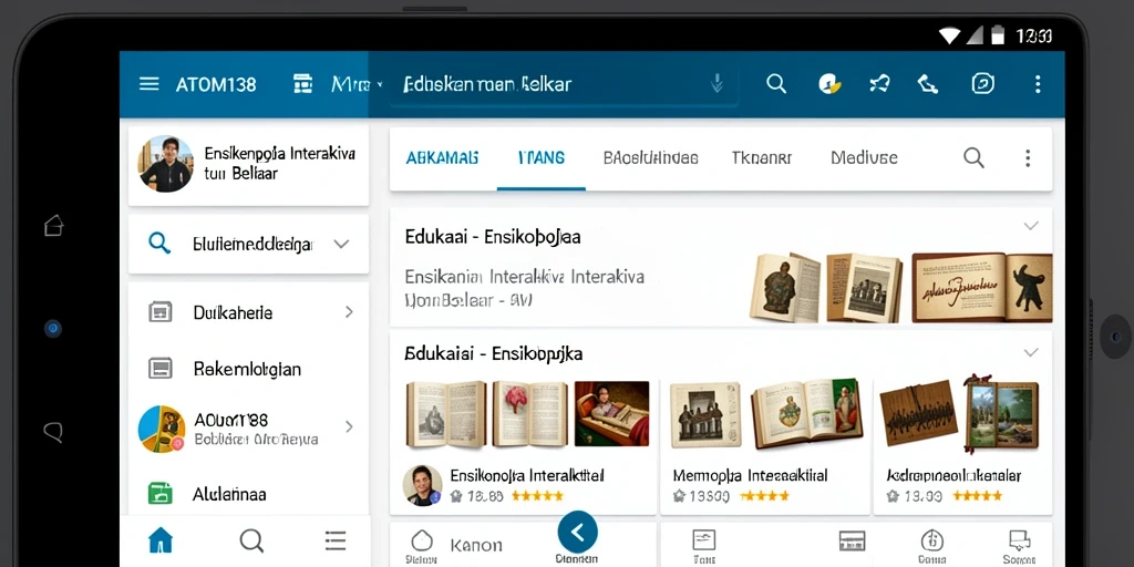 Antarmuka utama ATOM138 yang menampilkan berbagai artikel edukatif.