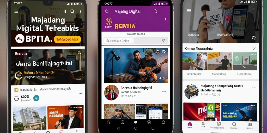 Tampilan antarmuka aplikasi Majalah Digital C0077 yang menarik dan informatif.