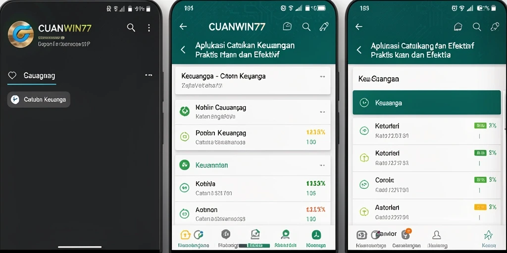 Antarmuka intuitif CUANWIN77 untuk pencatatan keuangan.