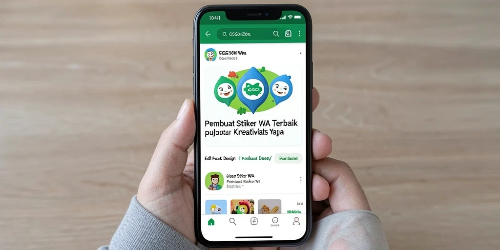 Antarmuka aplikasi GG368 yang user-friendly untuk membuat stiker WA.