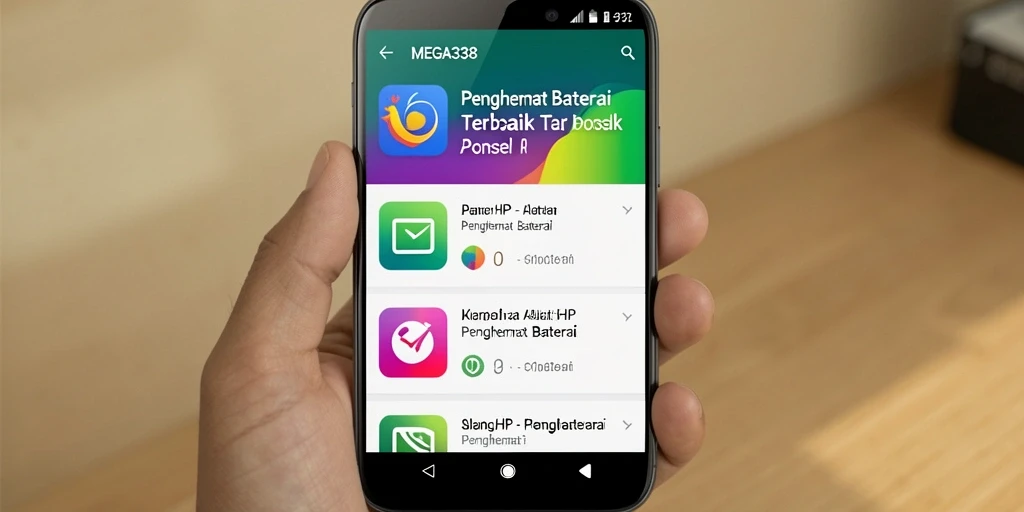 Tampilan antarmuka MEGA338 yang intuitif dan informatif untuk penghemat baterai.