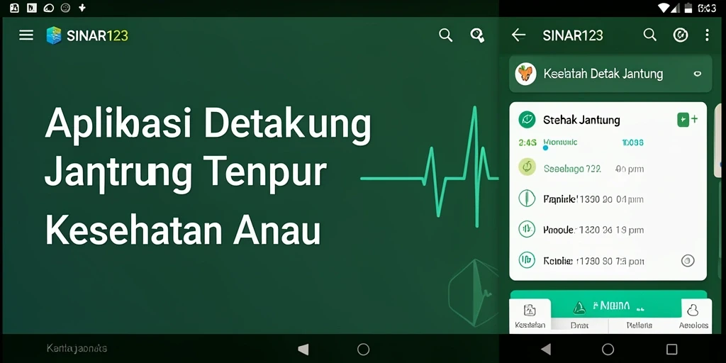 Antarmuka aplikasi Detak Jantung SINAR123 yang intuitif.