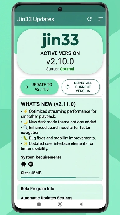 Riwayat Versi Aplikasi jin33 untuk Android